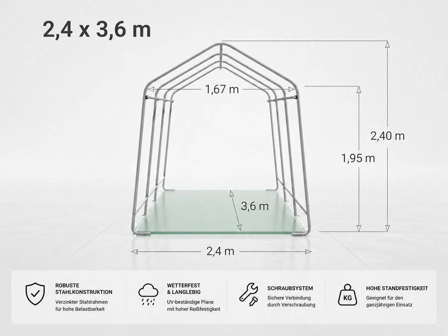 Weidezelt Basic 2,4 × 3,6 m