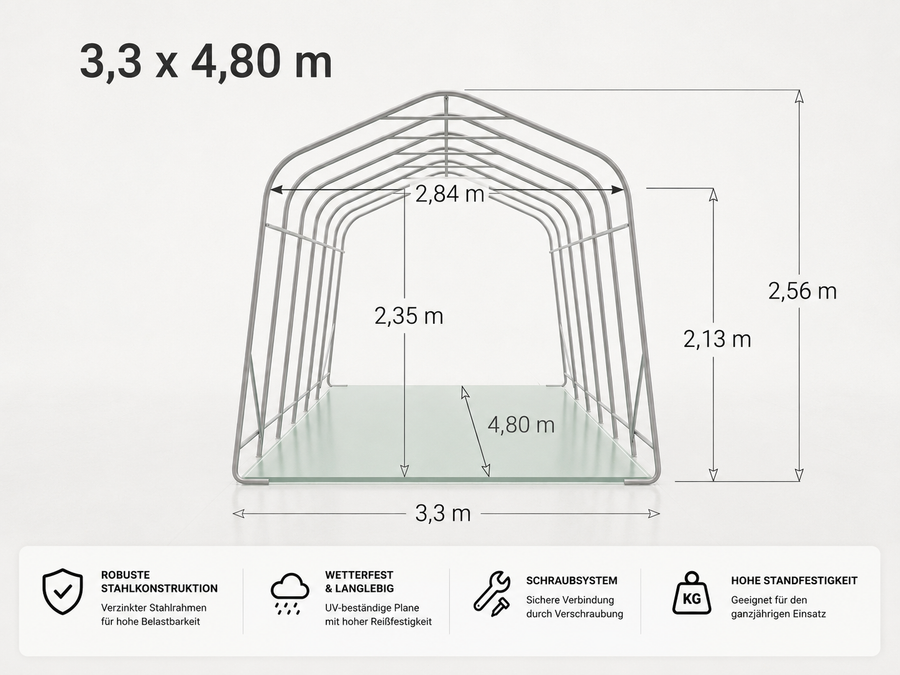 Weidezelt Premium 3,3 × 4,8 m