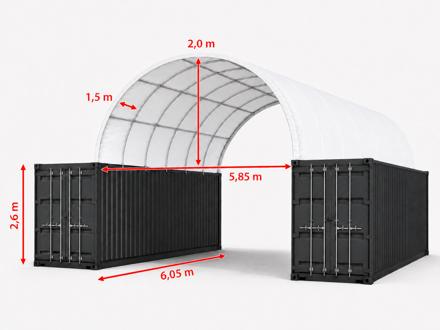 Containerüberdachung Monte 6×6 m