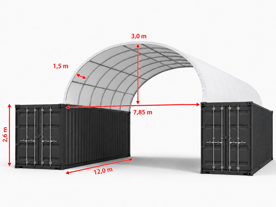 Containerüberdachung Monte 8×12 m