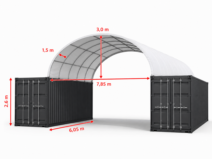 Containerüberdachung Monte 8×6 m