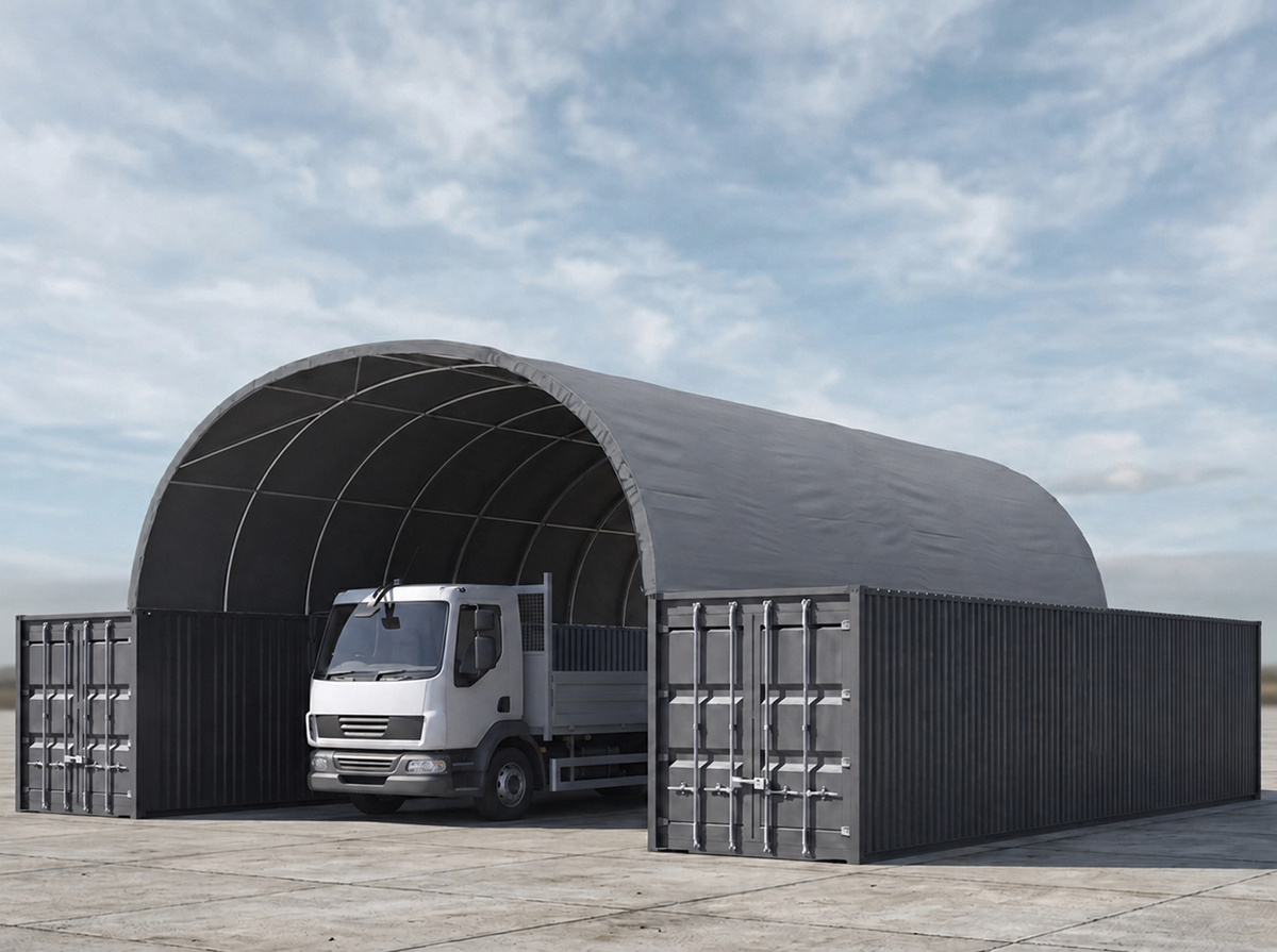 Containerüberdachung Monte 8×12 m