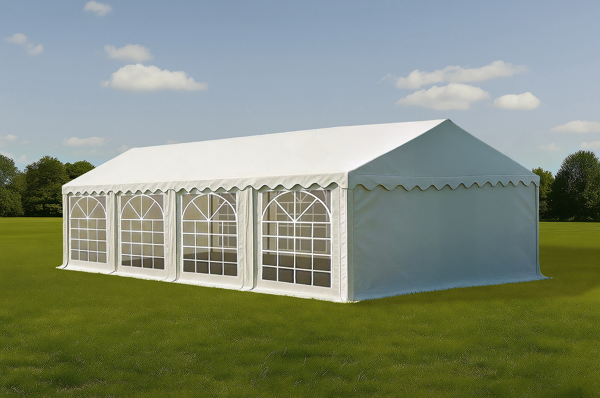 Partyzelt Classic PVC 4x8 m | Wetterfest & windstabil