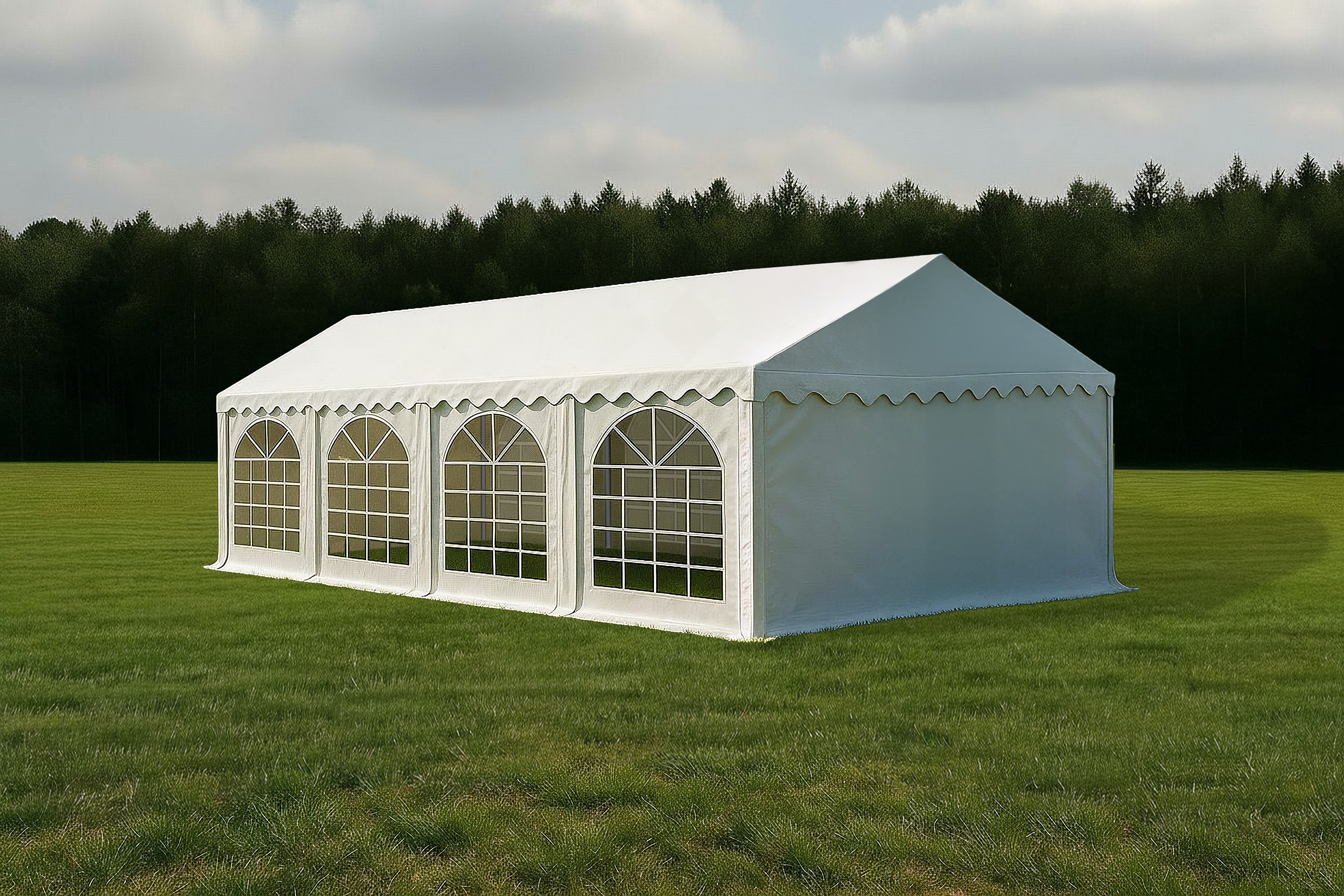 Partyzelt Professional PVC 4×8 m (Seitenhöhe 2,6 m)