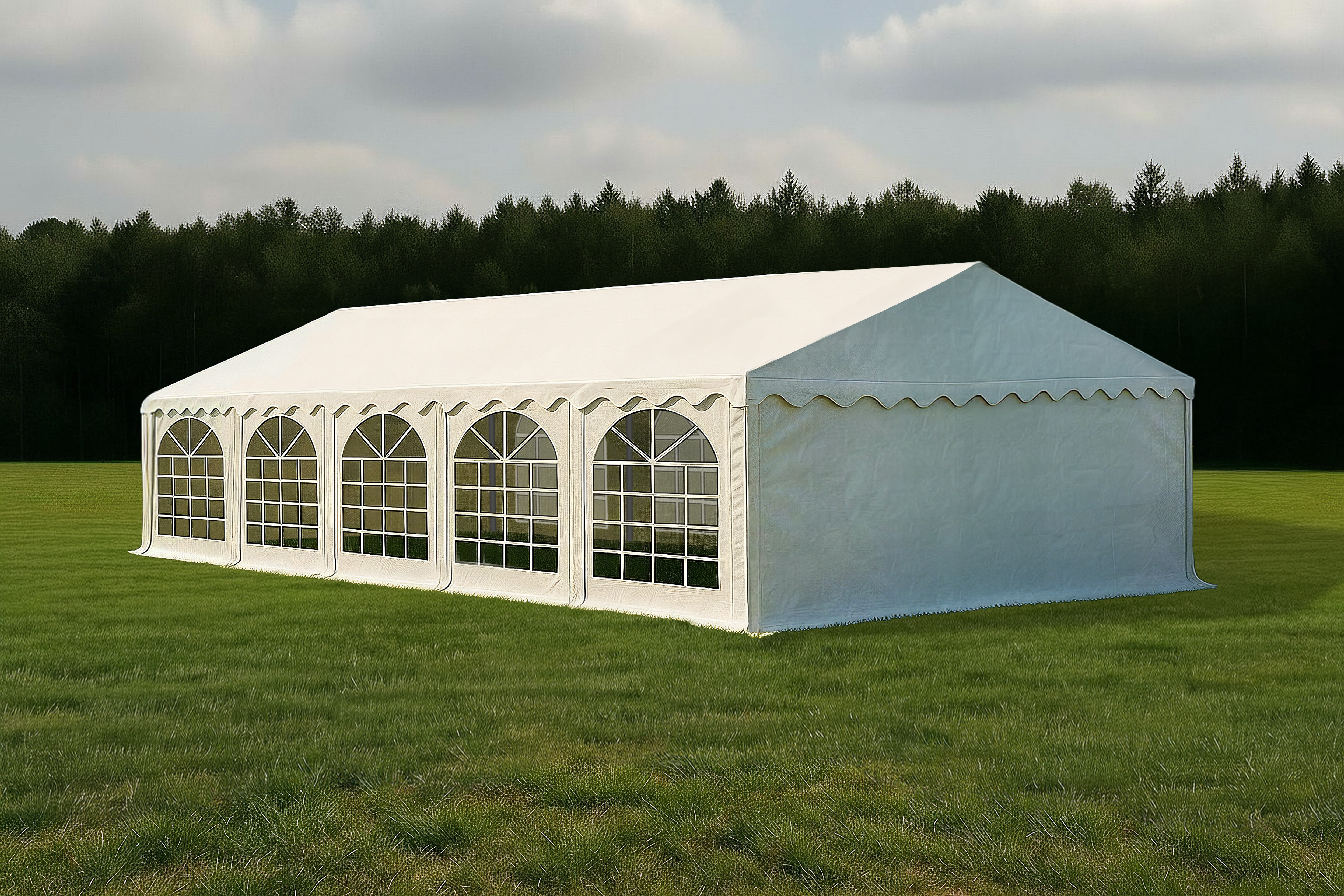 Partyzelt Professional PVC 5×10 m weiß