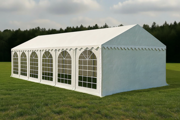 Partyzelt Professional PVC 6×12 m (2,6 m Seitenhöhe) weiß