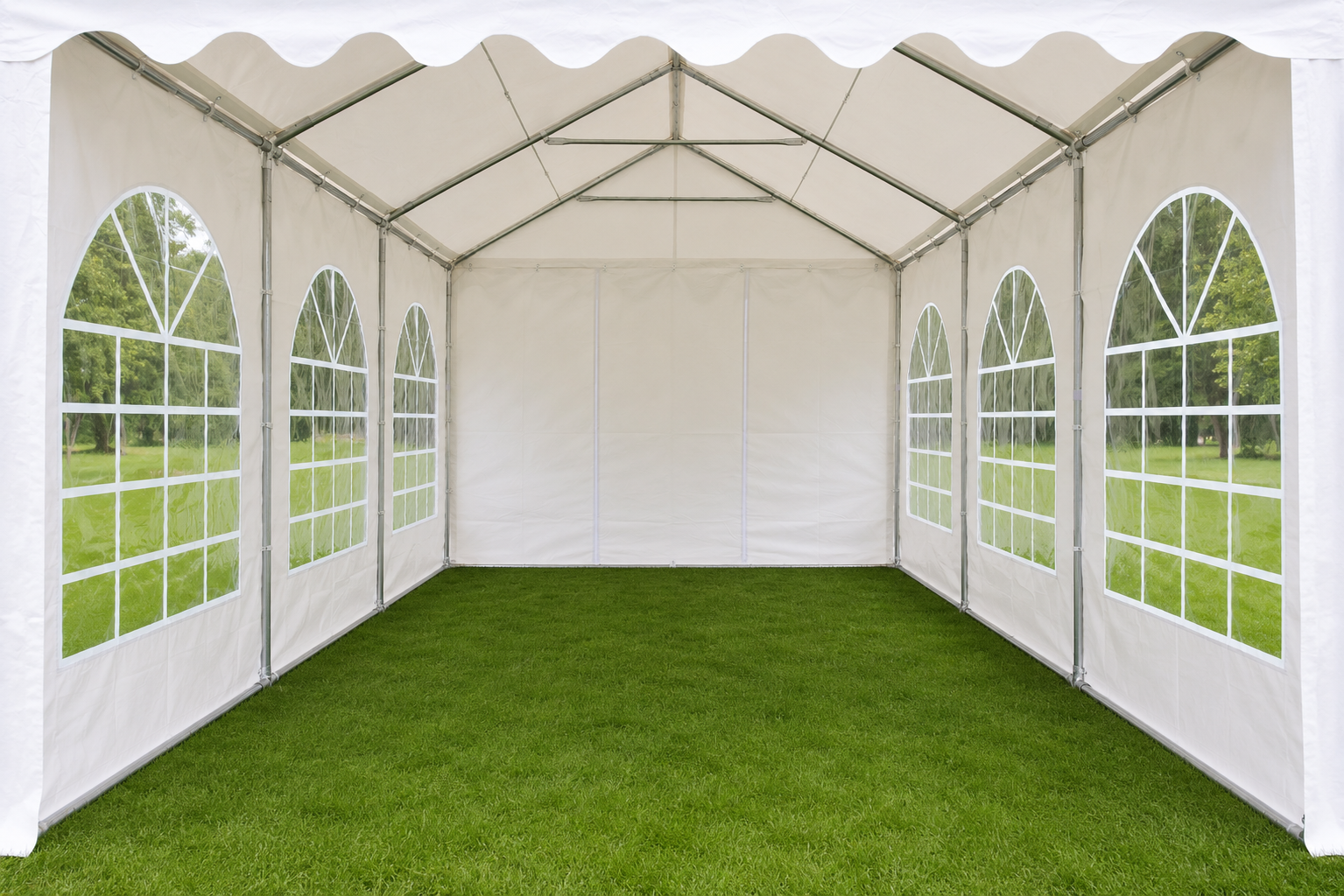 Partyzelt Premium PVC feuerresistent 3×4 m weiß