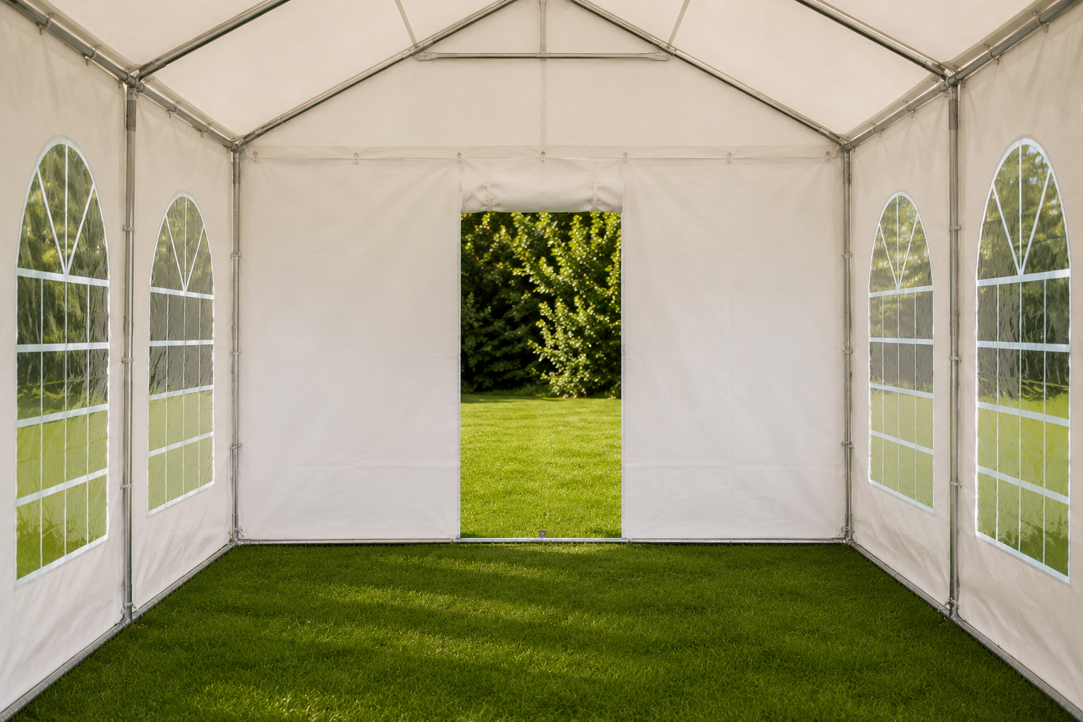 Partyzelt Premium PVC feuerresistent 3×4 m weiß
